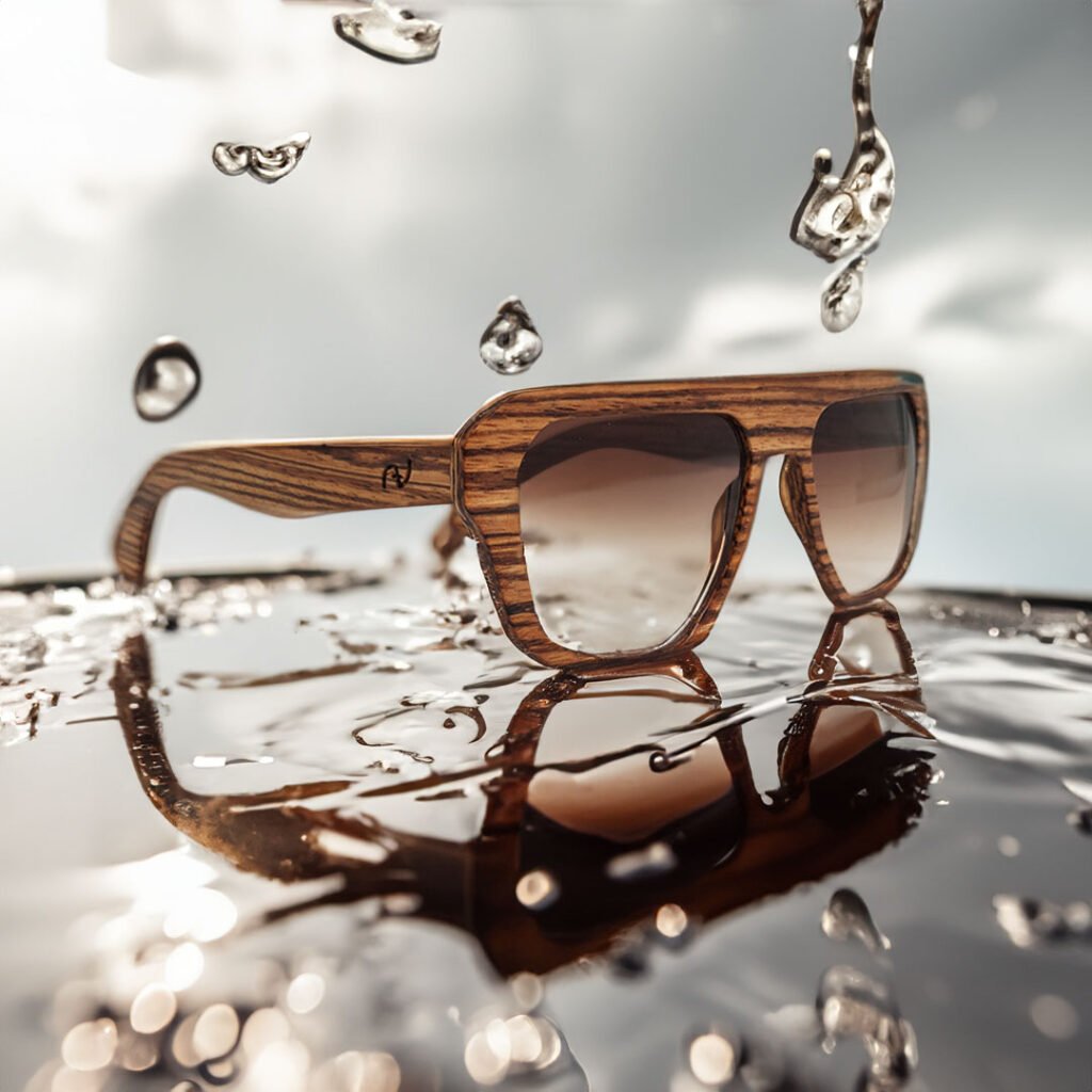 occhiali da sole in legno resistenti all'acqua